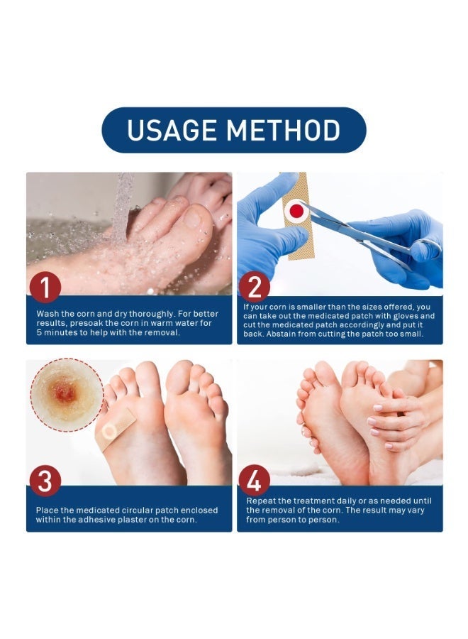 SOUTH MOON 24 Pcs Foot Corn Removal Patch, Fast and Effective Callus Removal Plaster, Natural Ingredients Treatment for Corns and Plantar Warts, Corn Callus Treatment for Feet, Blister Protection Patches for Corns and Calluses, Relief Pain From Calluses Corns Blisters - Image 3