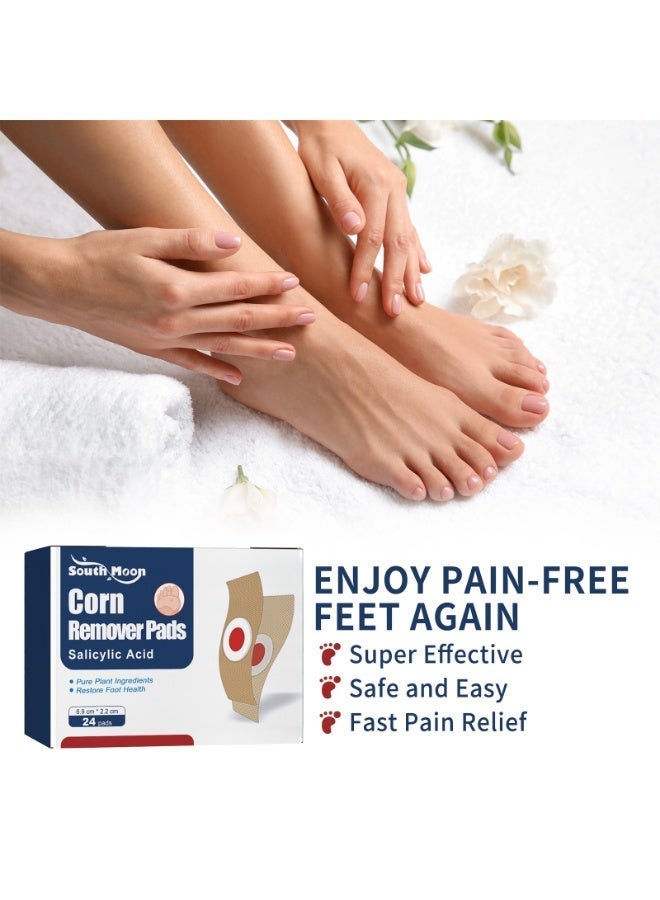 SOUTH MOON 24 Pcs Foot Corn Removal Patch, Fast and Effective Callus Removal Plaster, Natural Ingredients Treatment for Corns and Plantar Warts, Corn Callus Treatment for Feet, Blister Protection Patches for Corns and Calluses, Relief Pain From Calluses Corns Blisters - Image 4