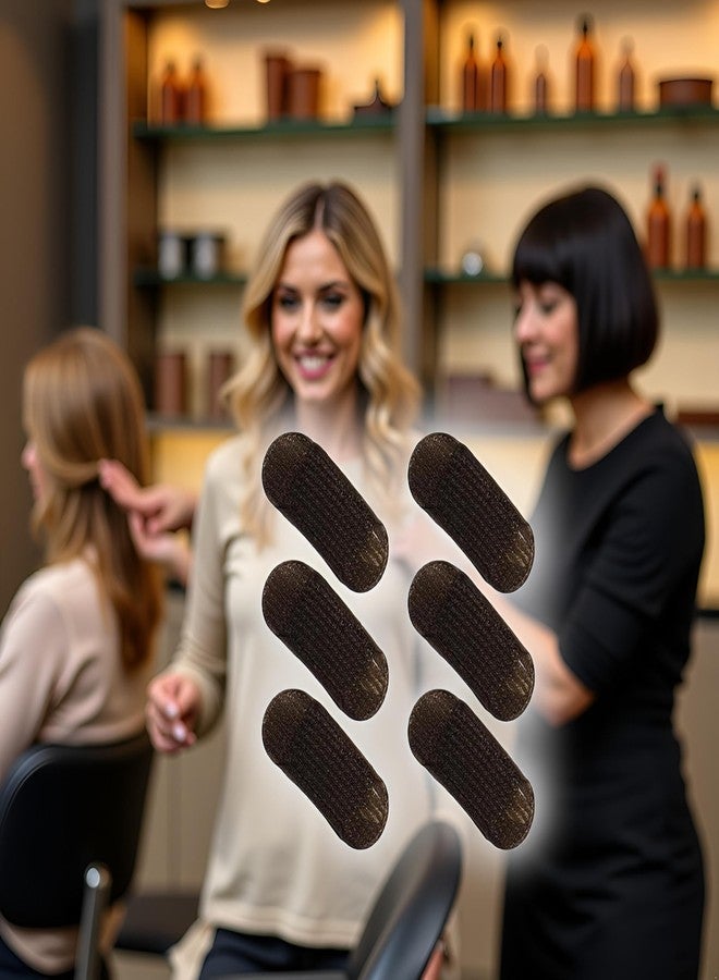 Cauaoa 6 Pcs Brown Sponge Volume Hair Bases Volume Inserts Hair Clip Fluffy Cushion Bump It up Piece Hair Styling Pad for Women Girls Clips and Barrettes Accessories - Image 3