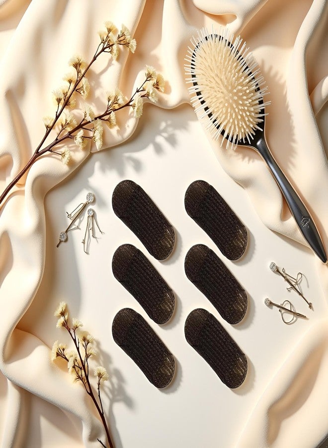 Cauaoa 6 Pcs Brown Sponge Volume Hair Bases Volume Inserts Hair Clip Fluffy Cushion Bump It up Piece Hair Styling Pad for Women Girls Clips and Barrettes Accessories - Image 4