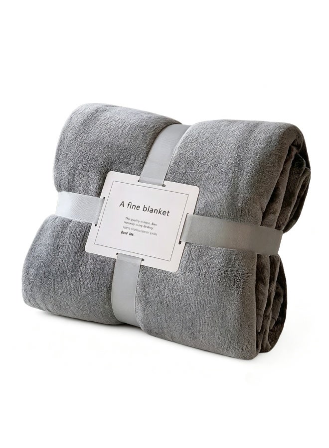 Thickened Flannel Warm Blanket 100% Polyester (150x200cm) - Anti-Static Double-Sided Design for Sofa, Napping, Car & Bedding - Image 1