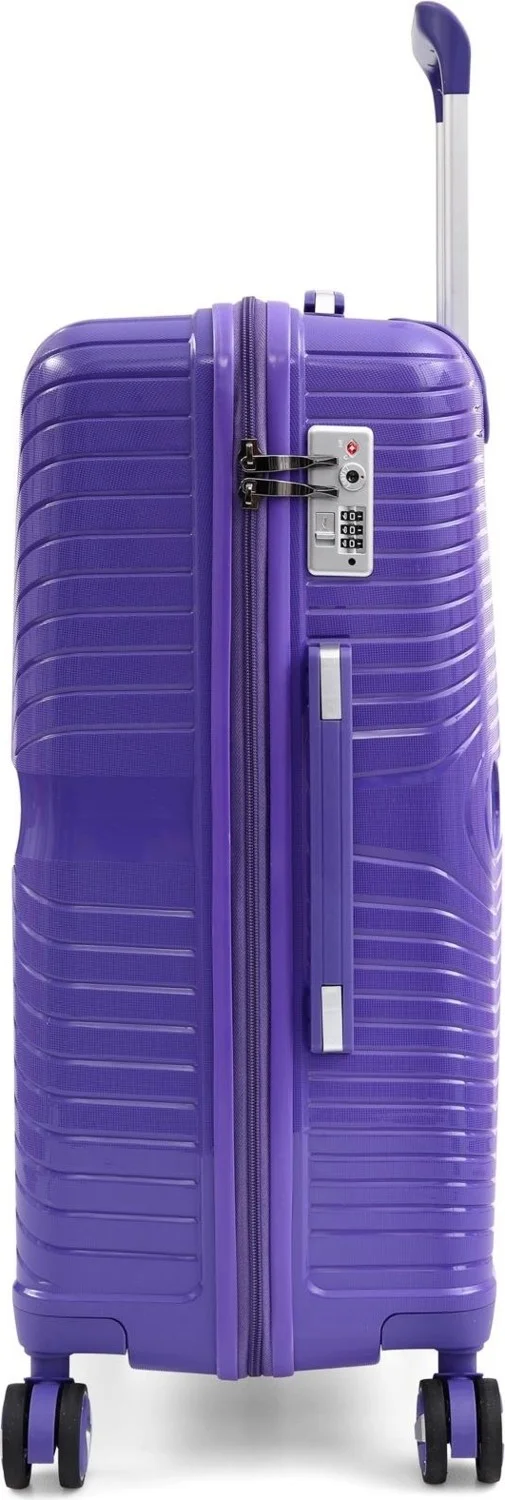 S-Invalid Brand Name Ultra Light Polypropylene Unbreakable 4-Piece Suitcase Set + Makeup Bag