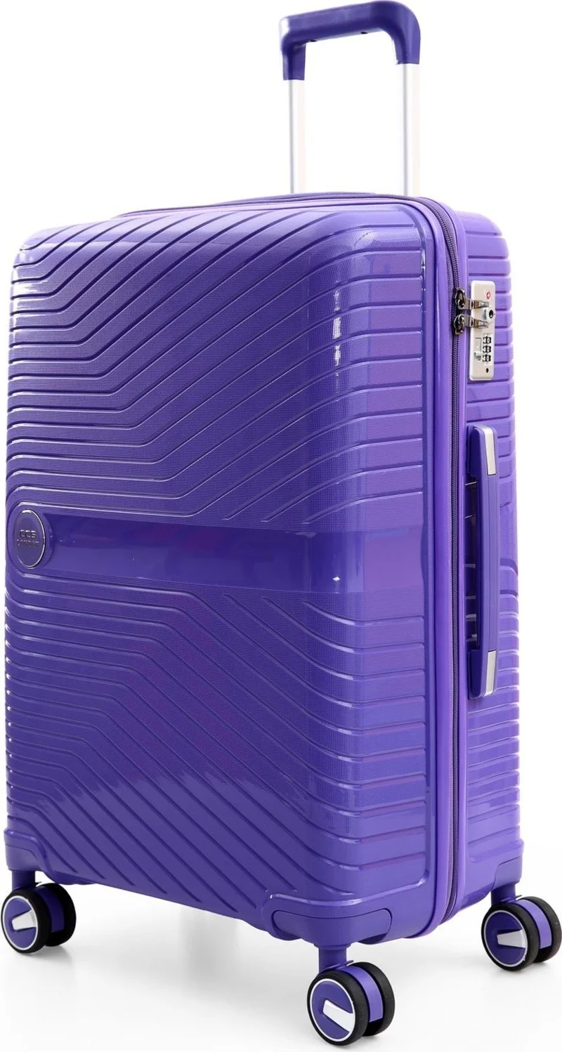 S-Invalid Brand Name Ultra Light Polypropylene Unbreakable 4-Piece Suitcase Set + Makeup Bag