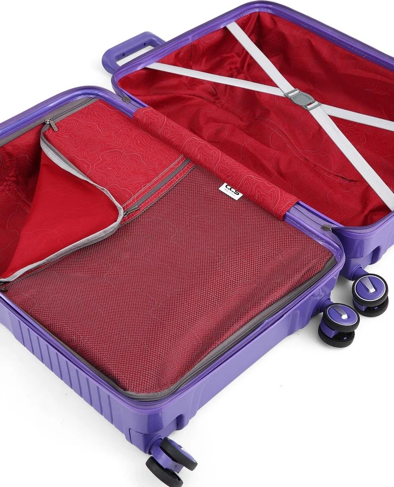 S-Invalid Brand Name Ultra Light Polypropylene Unbreakable 4-Piece Suitcase Set + Makeup Bag