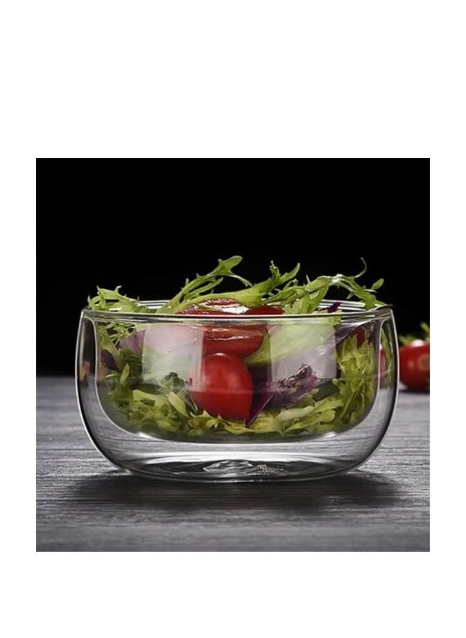Generic Double Wall Heat Resistant Clear Glass Bowl for Fruit Salad and Ice Cream - (450 ml)  - Image 4