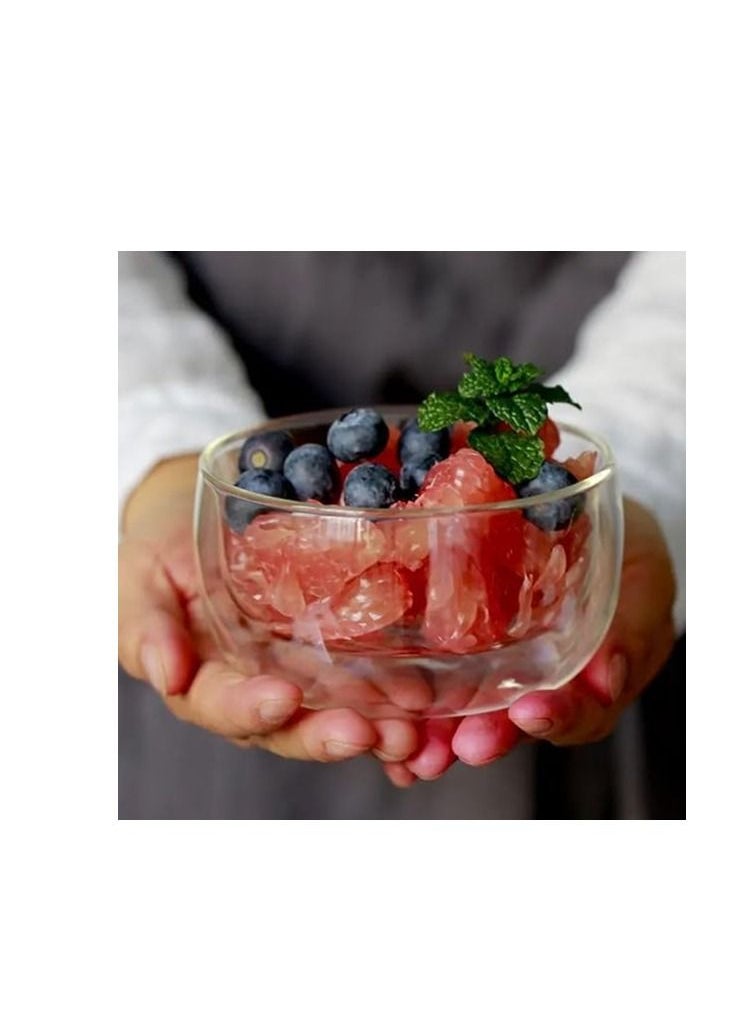 Generic Double Wall Heat Resistant Clear Glass Bowl for Fruit Salad and Ice Cream - (450 ml)  - Image 3