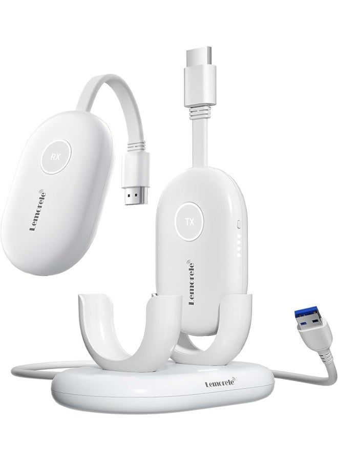 Lemorele Wireless HDMI Transmitter Receiver, 2000mAh Battery, 8 Transmitters for 1 Receiver, 50m Range, Full HD 1080P, Compatible with PC/TV/Projector, for Conferences and Classes - Image 1