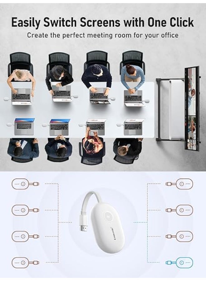 Lemorele Wireless HDMI Transmitter Receiver, 2000mAh Battery, 8 Transmitters for 1 Receiver, 50m Range, Full HD 1080P, Compatible with PC/TV/Projector, for Conferences and Classes - Image 2