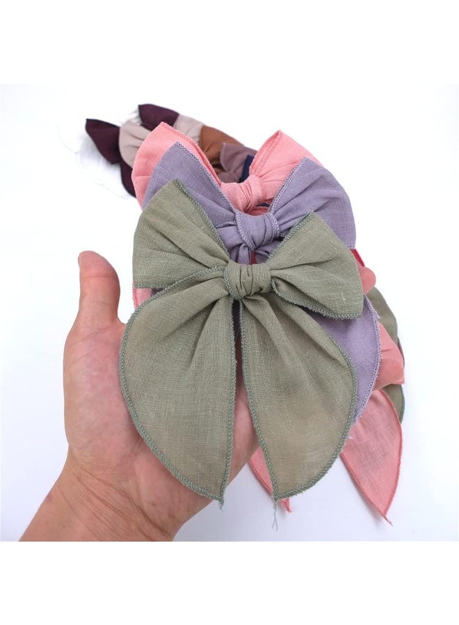 Sugarmelon Linen Fable Bow Hair Clips Baby Girls Women Large Sailor Hair Bows Barrettes Accessories Hair Grips - Image 3