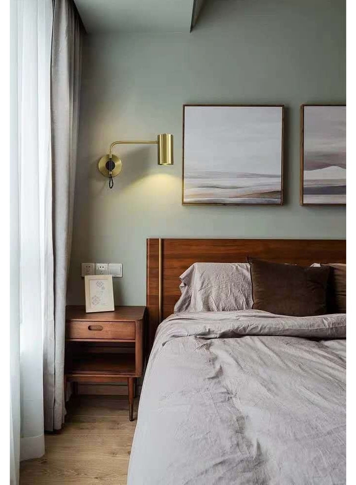 Golden Modern Cylindrical Wall Reading Lamp - Image 2