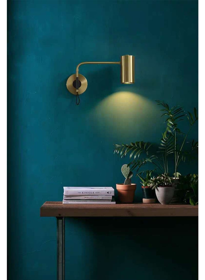 Golden Modern Cylindrical Wall Reading Lamp - Image 5