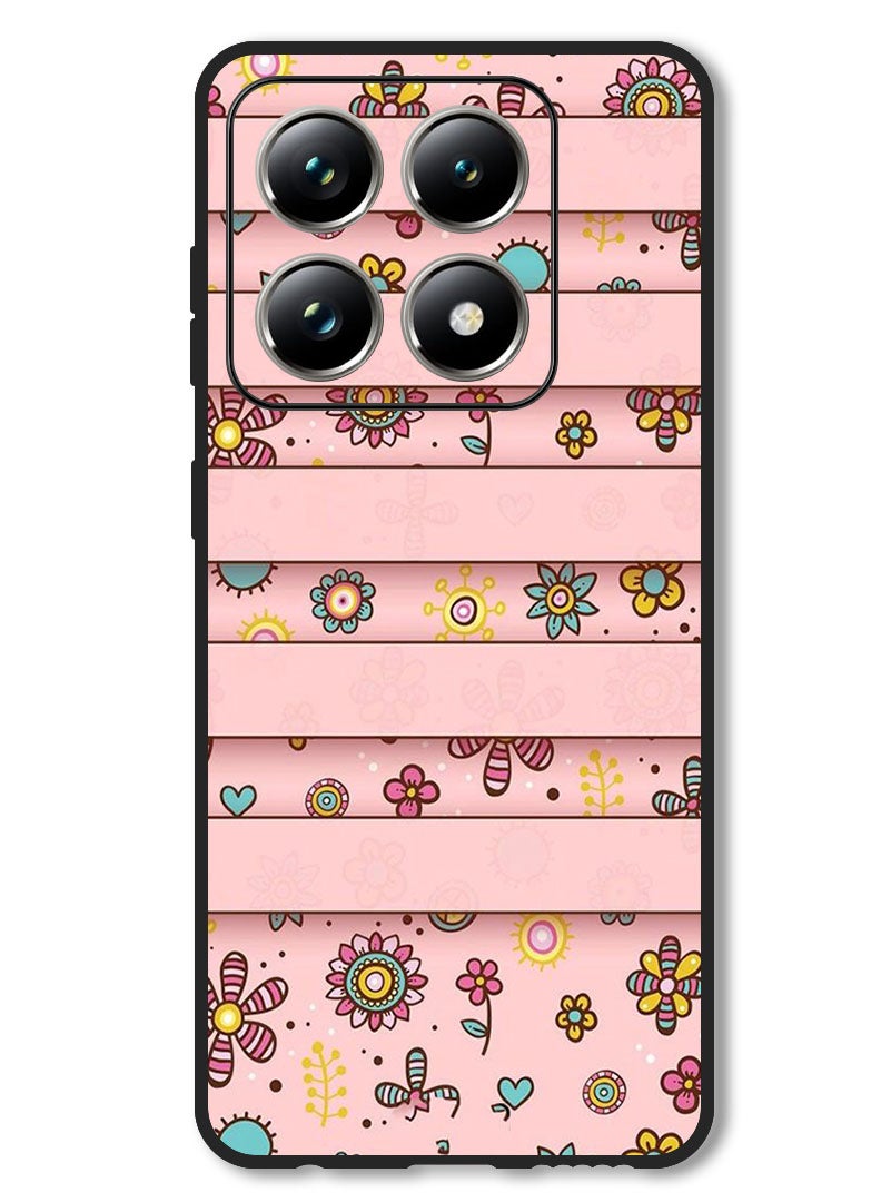 Theodor Case Compatible with Xiaomi 14T Pro Protection Shockproof Bumper Cover Small Flowers - Image 1