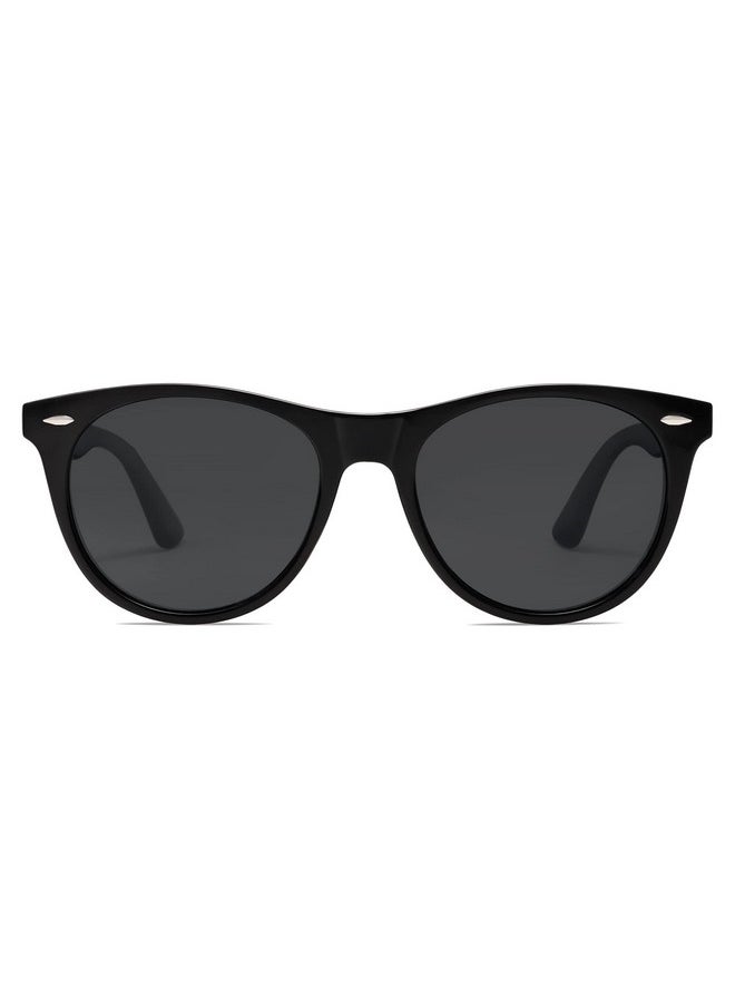 Sojos Classic Polarized Sunglasses For Women Men Small Uv400 Lenses Sj2076 With Black/Grey  - Image 1