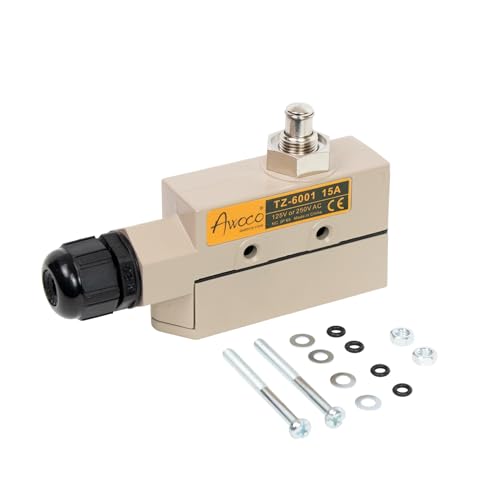 Awoco Heavy Duty Commercial Plunger Door Micro Switch for Air Curtains, 250V 15A IP 65 Limit Switch Type NO and Type NC (TZ-6001-15A) - Image 1