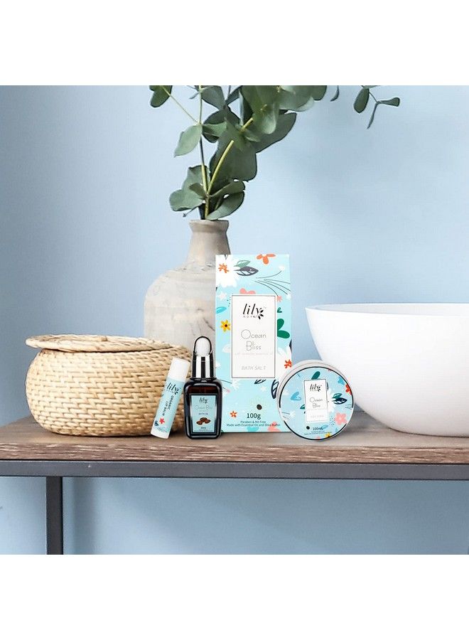 LILY ROY Spa Gifts For Women Ocean Bliss Gift Basket For Women Birthday Gifts For Women 14Pcs With Shower Gel Shower Steamer Bath Bomb Rose Petal Bubble Bath Silver Luxury Bag Gifts For Her… - Image 5