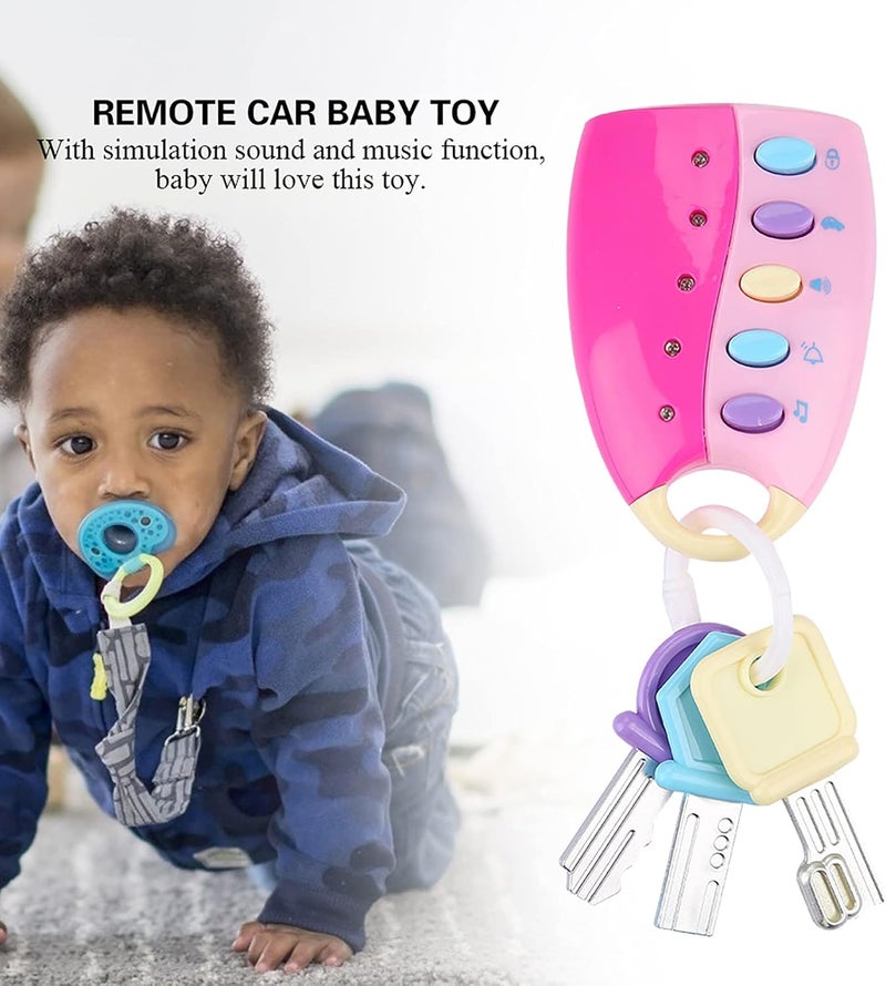 klarako Remote Car Baby Toy, Baby Musical Car Remote, Musical Car Keys (10 X 6cm) Pink - Image 5