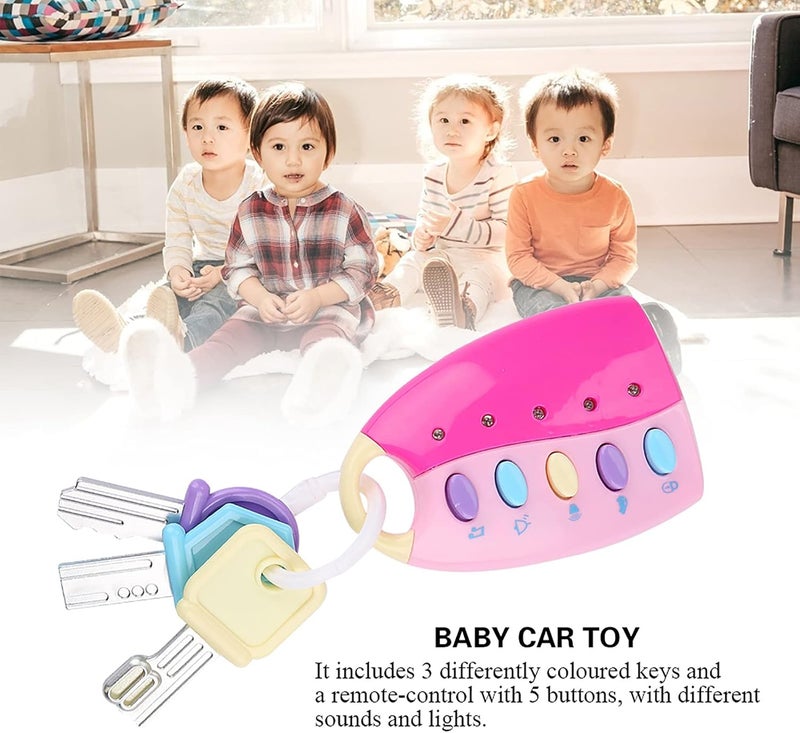 klarako Remote Car Baby Toy, Baby Musical Car Remote, Musical Car Keys (10 X 6cm) Pink - Image 4