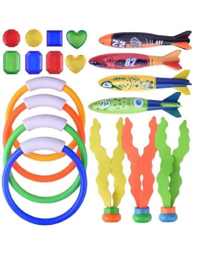 Haidue Cutie Cute 19 Pcs Diving Toys For Pool For Kids Dive Underwater Toys Swimming Pool Toy Gift Set (Random Color and Style) - Image 1