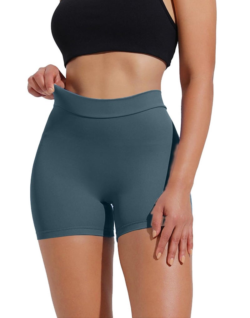YWBIN Womens Gym Scrunch Butt Lifting Workout Shorts High Waisted V Back Yoga Booty Biker Shorts Black Grey Navy Blue - Image 2