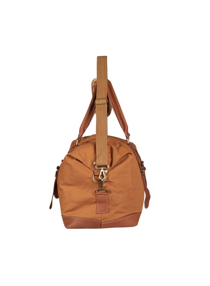 MOUNTHOOD MOUNTHOOD Duffel / Duffle Bag for Men and Women - Premium Quality Long Lasting Canvas with Faux Leather - Polaris Tan  - Image 5