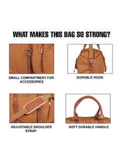 MOUNTHOOD MOUNTHOOD Duffel / Duffle Bag for Men and Women - Premium Quality Long Lasting Canvas with Faux Leather - Polaris Tan  - Image 3