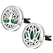 KVAEY 2PCS 30mm Car Diffuser Vent Clips Tree of Life Aromatherapy Essential Oil Diffuser Locket with 12 Felt Pads Stainless Steel Car Diffuser Locket Air Freshener Silver - Image 2
