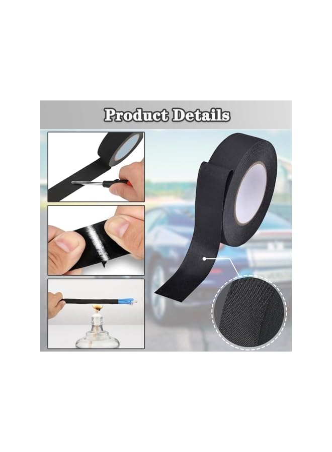 promass Wire Harness Tape, 2 Pcs Wire Loom Tape High Temp Wiring Loom Harness Electrical Tape Self-Adhesive Felt Cloth Electric Tape Black for Automotive Engine Electrical Wrap Cable Fixed 20 Meters - Image 3