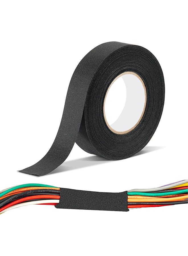 promass Wire Harness Tape, 2 Pcs Wire Loom Tape High Temp Wiring Loom Harness Electrical Tape Self-Adhesive Felt Cloth Electric Tape Black for Automotive Engine Electrical Wrap Cable Fixed 20 Meters - Image 1