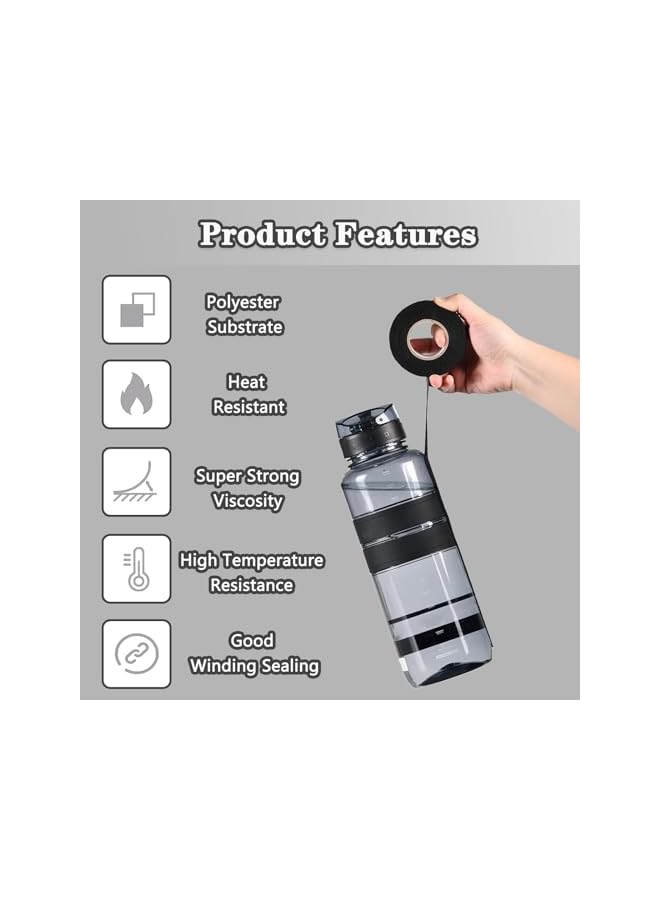 promass Wire Harness Tape, 2 Pcs Wire Loom Tape High Temp Wiring Loom Harness Electrical Tape Self-Adhesive Felt Cloth Electric Tape Black for Automotive Engine Electrical Wrap Cable Fixed 20 Meters - Image 2