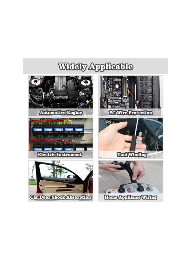 promass Wire Harness Tape, 2 Pcs Wire Loom Tape High Temp Wiring Loom Harness Electrical Tape Self-Adhesive Felt Cloth Electric Tape Black for Automotive Engine Electrical Wrap Cable Fixed 20 Meters - Image 5