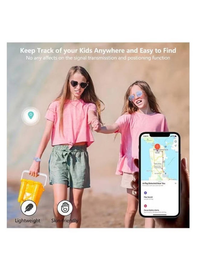 واي جيه سوار بطاقة الهواء للأطفال، كرتوني لطيف مقاوم للماء حامل بطاقة الهواء للأطفال ذوي السيليكون الناعم تغطية كاملة ملحقات سوار البطاقة الهوائية المخفية المضادة للفقد للأطفال (أرجواني) - Image 4