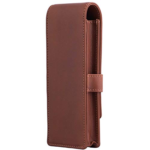 DiLoro Leather Triple Pen Case Pencil Pouch Holder for Three Fountain Ballpoint Rollerball Pens and Pencils (Bugatti Tan) - Image 4