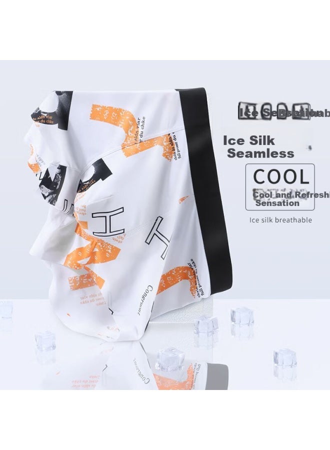 Yalu Men's Underwear, Ice Silk, Summer, Antibacterial, Thin, Antibacterial, Boxer Briefs, Breathable, Large Size, Mid-rise, Athletic Boxers - Image 2