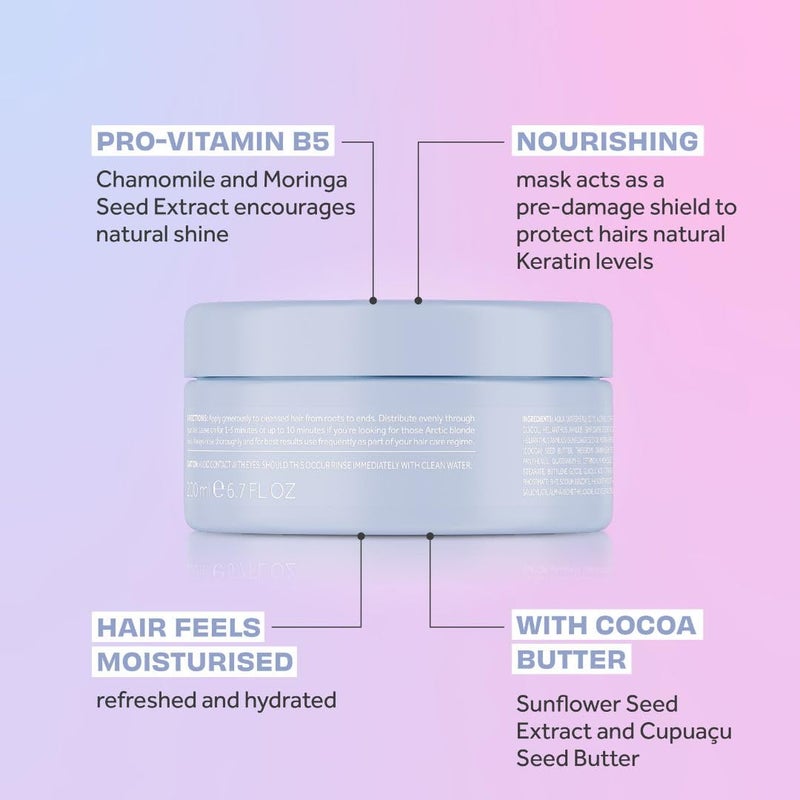 Lee Stafford قناع شعر لي ستافورد الأزرق للتلوين | مجموعة بلاتينيوم بلوند آيس وايت - أفضل قناع ترطيب، يصحح الألوان النحاسية والبرتقالية، رائع للشعر الداكن والمميز والبارد، 6.7 أونصة سائلة - Image 3