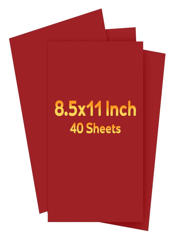 Vishoitty Red Cardstock 8.5" x 11 ", Cardstock Paper, 40 Sheets Red Card Stock, Heavy Card Stock for Invitations, Art, Drawing, Menu, DIY Card, Tags, Crafts Certificates, School, Office Printing - Image 1