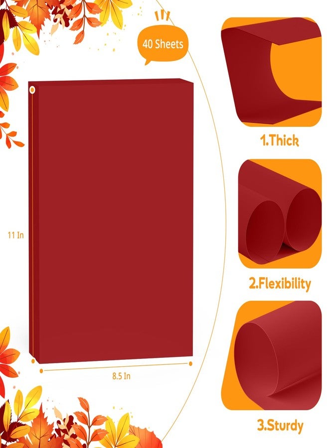 Vishoitty Red Cardstock 8.5" x 11 ", Cardstock Paper, 40 Sheets Red Card Stock, Heavy Card Stock for Invitations, Art, Drawing, Menu, DIY Card, Tags, Crafts Certificates, School, Office Printing - Image 2