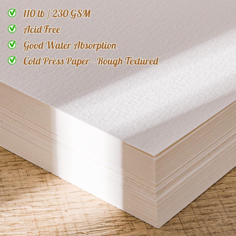 Prudiut 80 Sheets Watercolor Paper, 2.5 x 3.5 in, 110 Lb/230 GSM, Cold Press - Image 3