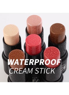 Vodisa Cream Contour Sticks 3 Pcs Highlighter Bronzer Blush Face Makeup Contouring Bronzing Pen Creme Cheek Blush & Brightens Illuminator Highlight Foundation Waterproof Cosmetics Set Light  - Image 3