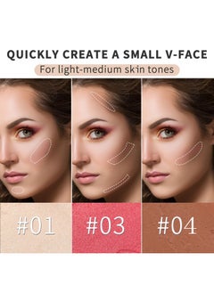 Vodisa Cream Contour Sticks 3 Pcs Highlighter Bronzer Blush Face Makeup Contouring Bronzing Pen Creme Cheek Blush & Brightens Illuminator Highlight Foundation Waterproof Cosmetics Set Light  - Image 4