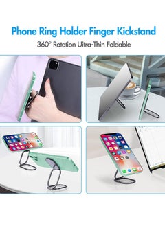 Y&D Phone Ring Holder Finger Kickstand, 360° Rotating Ultra-Thin Foldable Mobile Grip, Compatible with All Smartphones and Tablets 2-Pack (Silver Black)  - Image 5