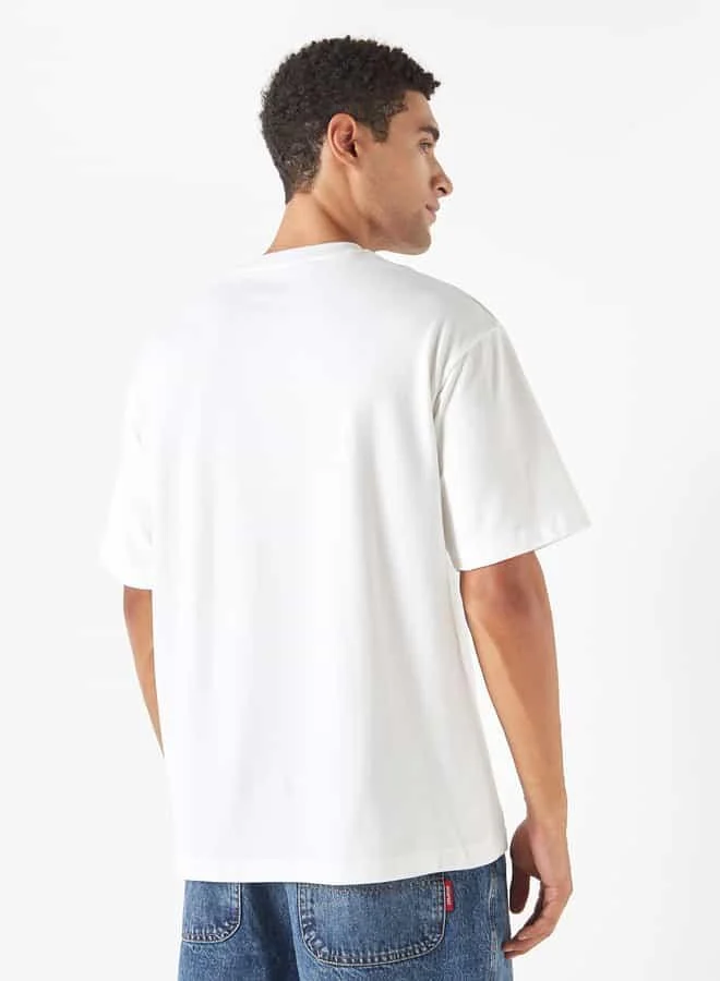 Lee Cooper Lee Cooper Embroidered Detail Oversized T-shirt with Short Sleeves