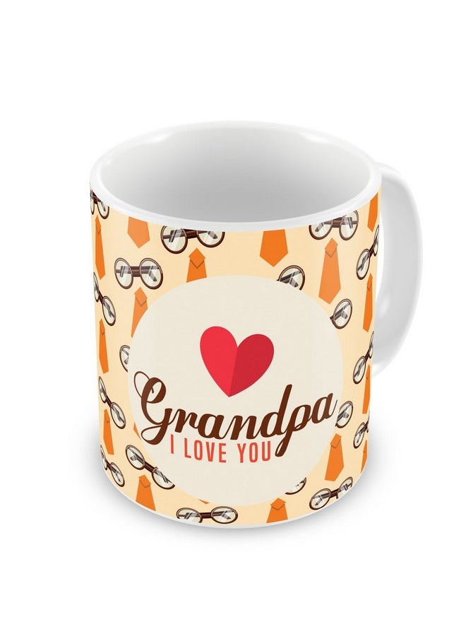 Indigifts Indigifts Grandma I Love You & Grandpa I Love You Printed Ceramic Coffee Mug Set of 2 Home Decor Grandparents | 2 Printed Ceramic Mug 325 ml | 3 Layer Safe Packaging | Material: White Ceramic  - Image 1