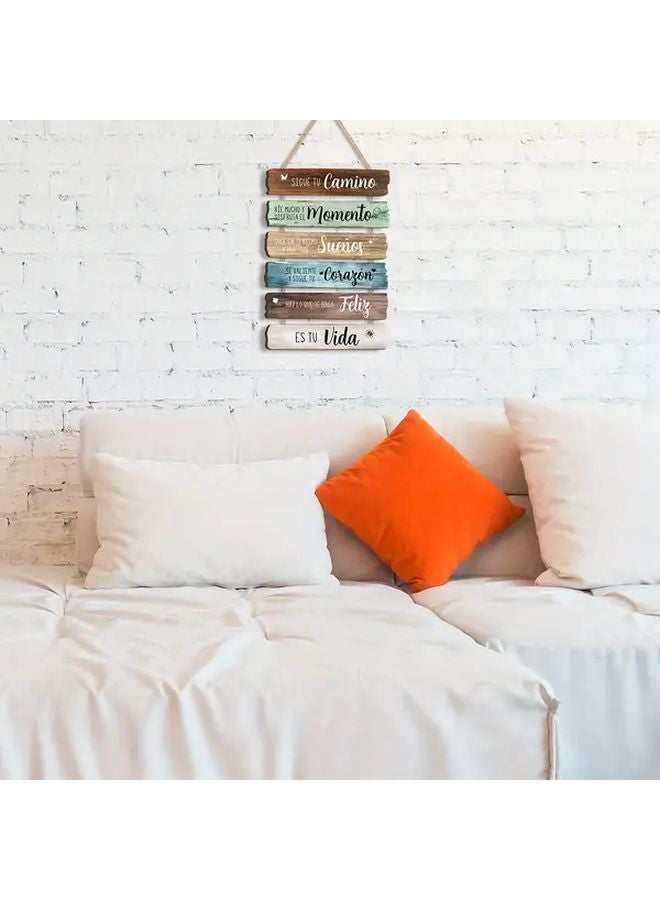 Classic Wooden Wall Art Plaque With Inspirational Quotes In Spanish Recycled Wood - Image 4