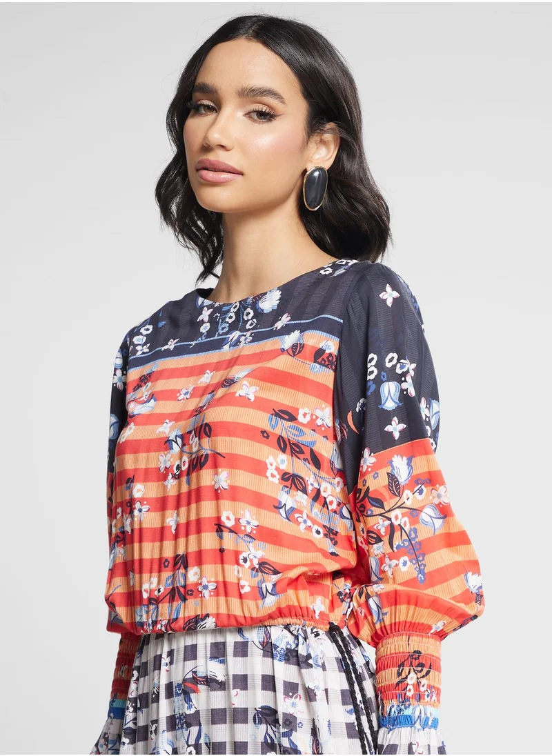 Nishat Linen Printed Side Slit Kurti