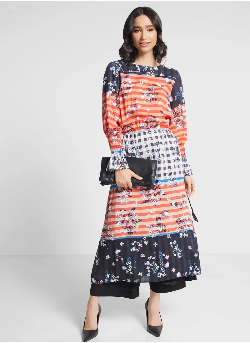 Nishat Linen Printed Side Slit Kurti