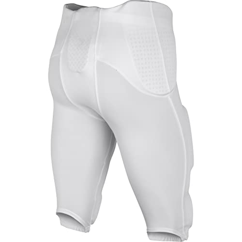 CHAMPRO Boys' Safety Integrated Football Practice Pant with Built-in Pads, White, Medium - Image 2
