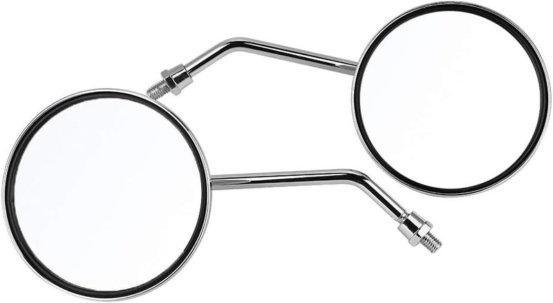أنجريك Motorcycle Mirror, 1 Pair 8mm Right and Left Side Motorcycle Rear View Mirror Round Motorcycle Rearview Mirrors Universal for Mobility Scooter Mirrors Chrome 8mm Mirror - Image 4