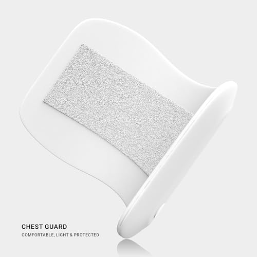 moonwalkr Chest Guard Cricket for Batter’s Height (5’4”- 6’6”) Protective Gear Chest Protector Cricket Accessories with Ballistic-Proof Composite Shell & 3-inch Adjustable Strap for Adult Size White - Image 5