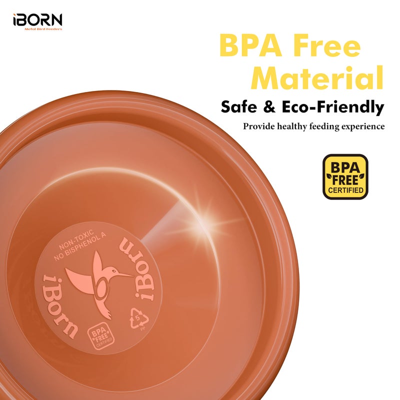 iBorn Bird Bath,Deck Mounted Bird Baths 12inch,Birdbath for Outside with Clamp 3.2inch,BPA-Free Bowl,Chew-Proof,Fully Detachable Design,Easy Clean & Refill,Terracotta,1 Packï¼ˆNot Include Fountainï¼‰ - Image 5