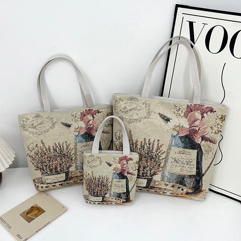 Canvas Bag New Tourist Attractions Embroidered Storage Bag Large Capacity Painting Bag Tote Bag Tote Bag - Image 4